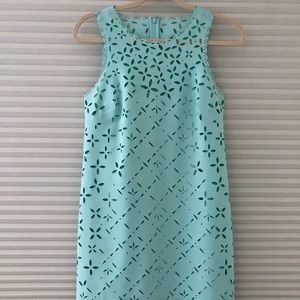 J Crew - laser cut shift dress, Aqua